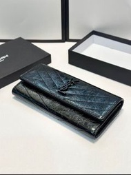 順豐包郵  YSL Saint laurent niki油蠟小牛皮手拿银包 女款 黑色