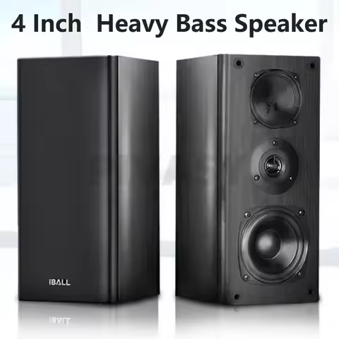 60W Power Subwoofer Speaker 4 Inch HiFi Passive Bookshelf Speaker 3-Way Surround Sound Speaker Home 