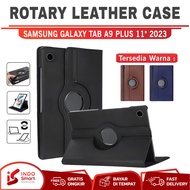 Samsung Tab A9+ Case | Samsung Tab A9+ 5G Plus - 11 inch Flip Cover Casing Rotary Leather Standing