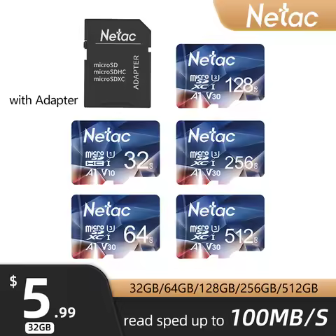Netac Memory Card micro sd card 512gb 256gb 128gb 64gb 32gb U3 Card FAT32 exFAT microSDXC Card with 