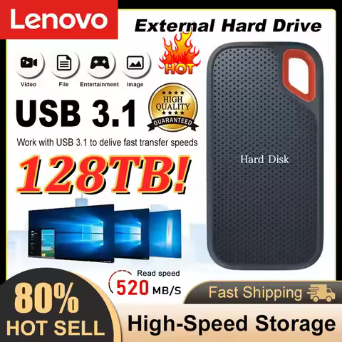 Lenovo Hard Disk Mobile SSD E60 1TB 2TB 4TB USB 3.1 HD External Hard for Laptop PS5 Mobile Hard Disk