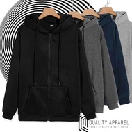 (3XL-6XL) High Quality Man Woman Solid Supper Comfortable Zipper Hoodie Long Sleeve Murah