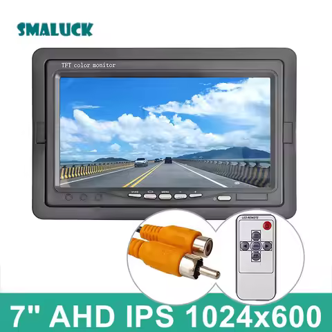 SMALUCK 7inch AHD IPS AV Car Monitor Rear View Monitor Support CVBS 720P 1080P AHD Car Camera