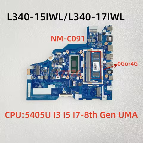 NM-C091 For Lenovo Ideapad L340-15IWL/L340-17IWL Laptop Motherboard CPU 5405U I3 I5 I7-8th Gen RAM 0