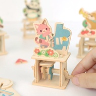 DIY模型玩具【木作小劇場-貓咪】互動式明信片