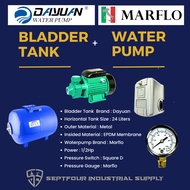 Marflo 1/2HP JET waterpump with Dayuan Horizontal Bladder/ Butyl Rubber Diaphragm Tank (set)