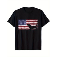 Basset Hound Flag Patriotic Graphic T-Shirt - I Love My Basset Hound Design, Unisex Short S