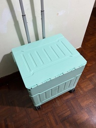 粉綠色4輪摺疊買餸購物車