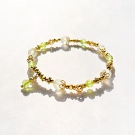 洛可可花園 / 葡萄石 橄欖石 黃銅 手鍊 療癒 成長 過年 春節