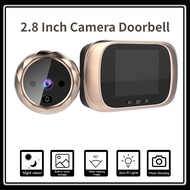 2.8 inch LCD digital peep doorbell 90 degree wide angle intelligent video doorbell battery powered camera doorbell