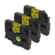 N1VI 3pcs Tze 831 12mm Compatible Brother P touch Black on Gold PT-D210,PT-H100,PTD400AD