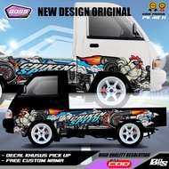PK 40 - STIKER DECAL SAMPING DESIGN GAMBAR AYAM BERKACAMATA PICKUP GRANDMAX L300 FUTURA TRAGA CERRY