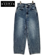 Double Standard Clothing 24 年藍色珍珠寬版牛仔褲，36 號 [二手]