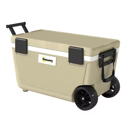 Passive Insulated Cooler Ice Box 70L Camping Cool Box with 72 Hours Ice Retention PU Insulation Drai