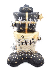 1pc 59inch Large Stand Happy Birthday Bowknot Gift Box Balloons Base Champagne Cake Air Balloon Birt