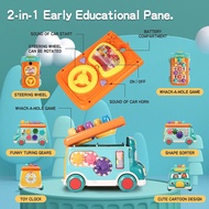 Baby Stacking Toys Multifunctional Bus Hammer Toys Early Learning Educational Montessori Toys for ki