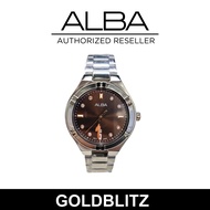 Alba AH7DC9X Sunray Black Dial Round Case Silver Stainless Steel Band Classic Standard Ladies Watch