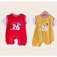 Ready Stock Baju Baby Boys Girls BasketBall Romper Jumpsuit Fashion One Piece Baby Clothing 6M-2Y Ye