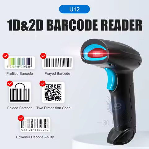1D 2D Barcode Scanner Wired Wireless Bluetooth Bar Code Reader Omni-directional Scanning For Superma