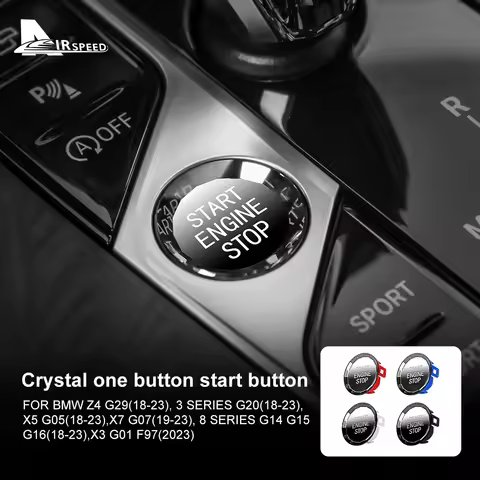 Car Interior Switch Cover Crystal One-Key Engine Start Stop Button Sticker Trim for BMW G20 G28 Z4 G