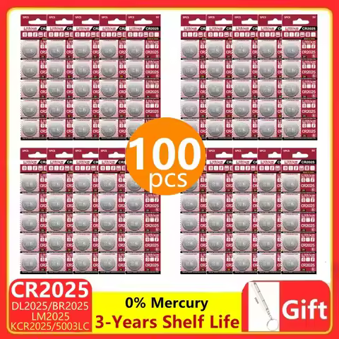 CR2025 Lithium Button Battery DL2025 BR2025 5003LC LM2025 3V CR 2025 Coin Cell Watch Batteries for T