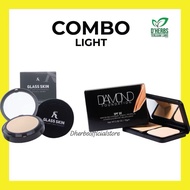 DHERBS Combo Diamond Foundation Dan Glass Skin Two Way Cake Powder