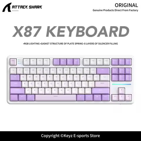 ATTACK SHARK X87 RGB Gaming Keyboard FR4 1.2mm Single Key Slotted PC Plate Plate Spring Gasket Full