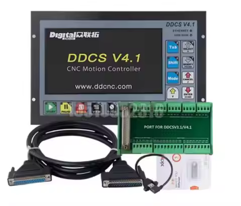 3 Axis 4 Axis CNC Offline Motion Controller DDCS V4.1 + MPG Pendant Handwheel with E-Stop For Lathe 