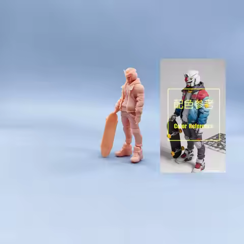 1/64 1/43 Figurines Scale Model Resin Cyber Gundam Skateboarding Trendy Men Uncolored Miniatures Dio