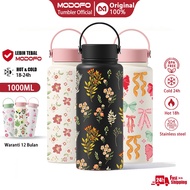 MODOFO 1000ML Thermos Tumbler Botol Air Tahan Sejuk Double-layer Insulation Sports Bottle Printed Po