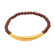 TAKA Jewellery 999 Pure Gold Charm with Garnet Beads