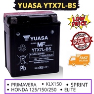 KLX150 BATERI / YUASA YTX7L-BS / PRIMAVERA-SPRINT-LX150-LT150-ELITE-KAWASAKI ZZR BATTERY/ READY STOC