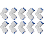 1/4 inch Tube to 1/4 inch Tube push fit elbow quick connect for RO water system Set Of 10