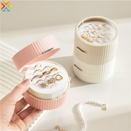 Portable Mini Double-Layer Jewelry Box Organizer for Earrings Bracelets Travel Simple Ring Storage B