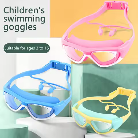 New【High Definition Swimming Goggles For Boys And Girls Anti-fog Swimming Goggles Large Frame Goggle