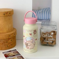 Cute Cartoon Stainless Steel Insulated Water Bottle Large Capacity Portable Handheld Womens Water Ju