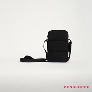 Penshoppe Puffed Micro Sling Bag For Men and Women (Black/Burnt Olive/Off White)