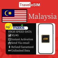 Travelesim Malaysia eSIM 3-10Days Daily 1GB-2GB Unlimited 5G/4G Data | High Speed Malaysia Travel Da