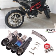 For Ducati Hypermotard 821/SP Hyperstrada 821 Middle Link Pipe Escape Connection 51mm Muffler DB Killer Motorcycle Exhau