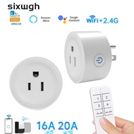 SIXWGH Smart Socket wifi US Plug ,2.4G Remote Control,Home Appliance eWelink App Control Timing,Work