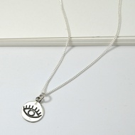 สร้อยคอเงินแท้ 925 จี้ลายดวงตา (Evil Eye/Eye of Protection) มินิมอล.