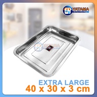 Baki Stainless Steel Nampan Stenlis Persegi Segi Panjang Besi Tempat Lauk Prasmanan Baking Tray Lodo