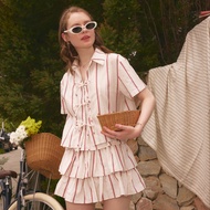 lookbooklookbook ruffle top pink cherry line