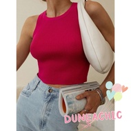 Women's Sexy Round Neck Basic Knit Halter Tank Top DUNEA