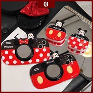 [Ready Stock]Camera Shape IPhone15Pro Max Cute Minnie Phone Case IPhone 12 13 14Pro Max Casing  Position Hole Airpods 1/2 Airpods Pro Case IMD Case