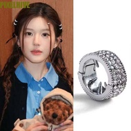 PIXELHIVE​ 2/4/6pcs/set Hair Braid Tubes, Y2K Hollow Out Silver Round Hairclasp, Side Clips Shiny Mi