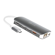j5create USB-C 9-in-1 Multi Adapter Multi Adapter HDMI/Ethernet/USB 3.1, SD and MicroSD/PD 3.0 | 4K 