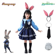 Judy Hopps Cosplay Costume Anime Zootopia Halloween Rabbit Set With Ears Clothing