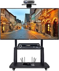 TV stands Tall Mobile TV Cart With Storage, Indoor &amp; Outdoor Height Adjustable For 40 To 75 Inch Led Flat Screen TVs, Black beautiful scenery