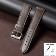 Da Thật Dây Đồng hồ dây đeo da bê 18mm 19mm 20mm 21mm 22mm khâu mềm và dây đồng hồ Đồng hồ kiểu xưa